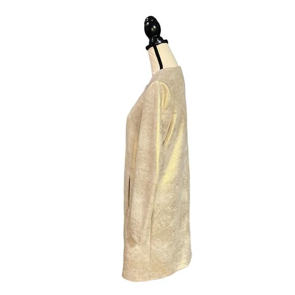 Marc New York Metallic Trench Coat Women's Size Small Pebbled Gold Button Up - Picture 5 of 8